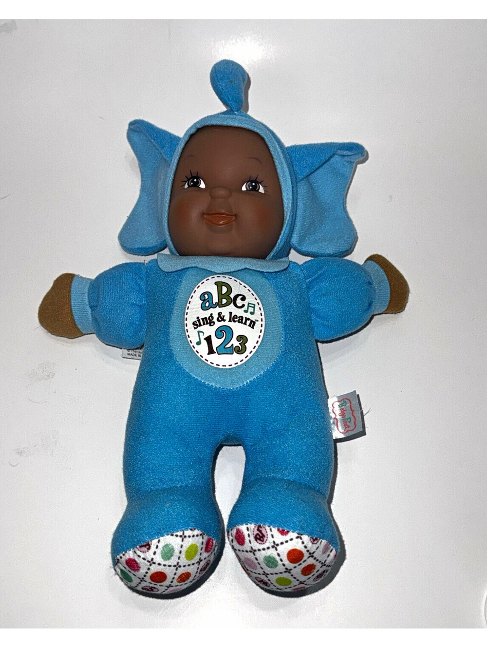 Baby's First Sing & Learn ABC 123 Plush Musical Baby Doll w/ Speaker Blue